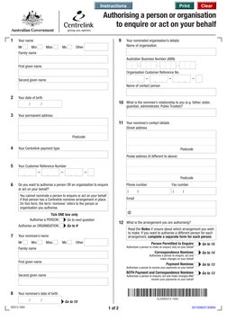S313 Form Centrelink Authorisation Form ss313 - 1005en | PDF | Social ...