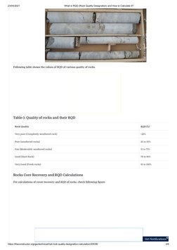 What Is RQD (Rock Quality Designation) and How To Calculate It | PDF ...
