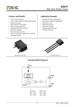 SS41F Hall Effect Sensor Datasheet | PDF | Force | Electrical Engineering