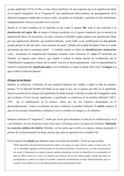 no hay significante N.P en el Otro, no hay efecto metafórico de esta respuesta que es la significación fálica
en el registro