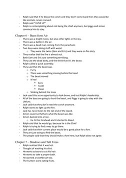 Lord of the Flies Chapter Annotations | PDF | Nature