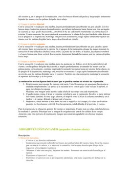 del exterior y, en el apogeo de la inspiración, cruce los brazos delante del pecho y luego espire lentamente 
bajando las man