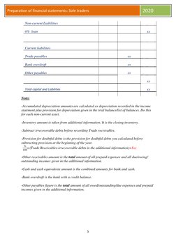 Sole Trader Financial Statement Guide | PDF | Depreciation | Debt