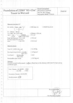 PAGE.B
Proof Consultant:
Flowmore Limitecl
N3/36, IRC Village,
Nayapalli, BBSR-751
of 220kV "0C+15m"
er in Wet soil
Foundatio