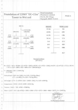 Foundal
1
of 22OkV "OC+15m"
er in Wet soil
Proof Consultant:
Flowmore Limiterl
N3/36, IRC Village,
Nayapalli, BBSR-75 1 01 5