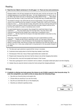 Unit 7 Progress Test A Answers | PDF | Supermarket | Retail