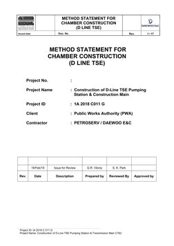 Chamber Construction Method Statement | PDF | Concrete | Fiberglass