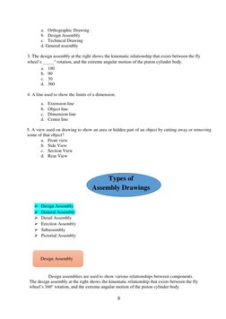 9 
 
a. Orthographic Drawing 
b. Design Assembly  
c. Technical Drawing 
d. General assembly 
 
3. The design assembly at the