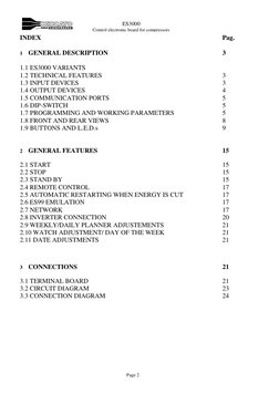 ES3000 Compressor Controller Manual | PDF | Switch | Menu (Computing)