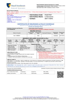 Royal Sundaram General Insurance Co. Limited
(Formerly known as Royal Sundaram Alliance Insurance Company Limited)
Corporate
