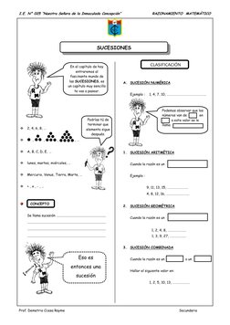 I.E. N° 025 “Nuestra Señora de la Inmaculada Concepción” 
RAZONAMIENTO  MATEMÁTICO  
Prof. Demetrio Ccesa Rayme