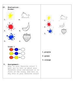 Primary Colors Lesson Plan for Kids | PDF | Color | Red