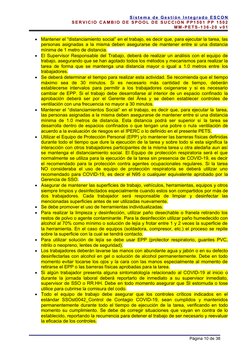 S i s t e m a d e G e s t i ó n I n t e g ra d o E S CO N
S E R V I C I O C A M B I O D E S P O O L D E S U C C I O