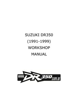 Suzuki DR350 Workshop Manual 1991-1999 | PDF
