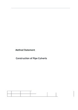 Pipe Culvert Construction Method Statement | PDF | Concrete | Quality ...