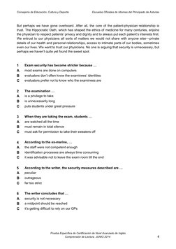 Consejería de Educación, Cultura y Deporte 
 
Escuelas Oficiales de Idiomas del Principado de Asturias 
Prueba Específica de