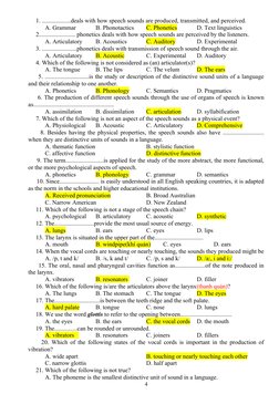 English Phonetics and Phonology Test | PDF | Syllable | Phoneme