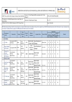 LV Cable Inspection and Testing ITP | PDF | Specification (Technical ...