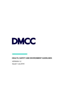 HEALTH, SAFETY AND ENVIRONMENT GUIDELINES  
         VERSION 1.0 
         Issued 1 July