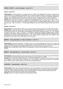 ACE-III Scoring Guide and Administration | PDF | Memory | Attention