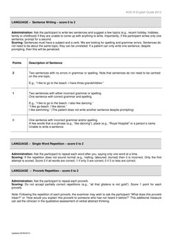 ACE-III Scoring Guide and Administration | PDF | Memory | Attention
