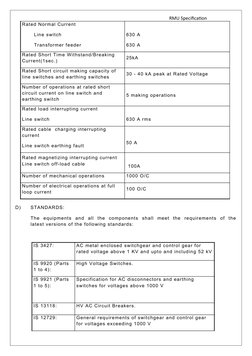 11kV RMU Technical Specifications | PDF | Switch | Alternating Current