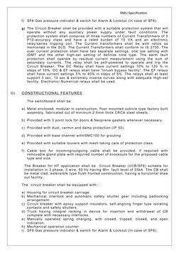 11kV RMU Technical Specifications | PDF | Switch | Alternating Current
