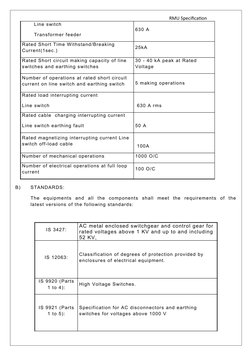 11kV RMU Technical Specifications | PDF | Switch | Alternating Current