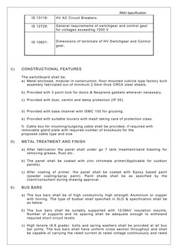 11kV RMU Technical Specifications | PDF | Switch | Alternating Current