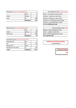 Cold Room Load Calculation Guide | PDF | Refrigeration | Electric Power