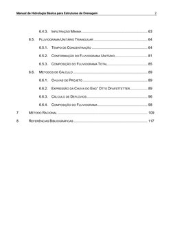 Manual de Hidrologia Básica para Estruturas de Drenagem
2
6.4.3. INFILTRAÇÃO MÍNIMA .....................................