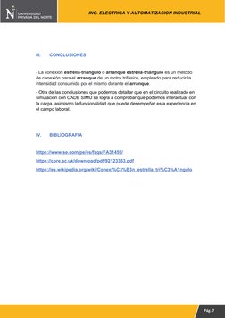 ING. ELECTRICA Y AUTOMATIZACION INDUSTRIAL
III.
CONCLUSIONES
- La conexión estrella-triángulo o arranque estrella-triángulo e