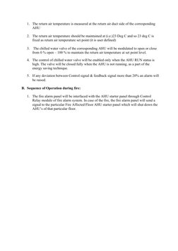 AHU Operation Sequence and Control | PDF | Temperature | Manufactured Goods