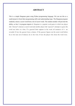 Hangman Game Mini Project Report | PDF | Python (Programming Language ...