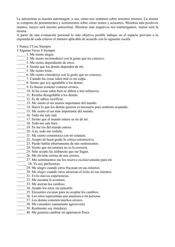 Test de Autoestima para Adolescentes PDF | PDF | Autoestima | Felicidad
