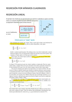 REGRESIÓN POR MÍNIMOS CUADRADOS
REGRESIÓN LINEAL
El ejemplo más simple de una aproximación por mínimos cuadrados es ajutar un