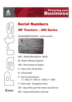 Tractor 75hp Serial Number Example.pdf Massey Ferguson Serial Number Guide | PDF | Tractor | Vehicle ...