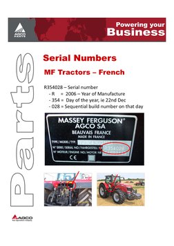 Mf 35 Serial Numbers Massey Ferguson Serial Number Guide | PDF | Tractor | Vehicle ...