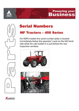 Tractor Rergistration Number Massey Ferguson Serial Number Guide | PDF | Tractor | Vehicle ...