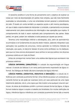 (http://www.grancursosonline.com.br)5 de 93
RACIOCÍNIO LÓGICO-MATEMÁTICO
Raciocínio Analítico
Prof. Josimar Padilha 
www.gra