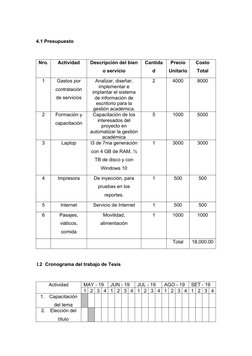 Ejemplo de Presupuesto para Tesis | PDF | Presupuesto | Informática