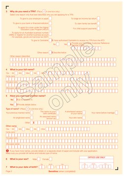 Page 2
Sensitive (when completed)
6	
What is your sex?
Male
Female
7	
What is your date of birth?
Day
Month
Year
OFFICE USE O