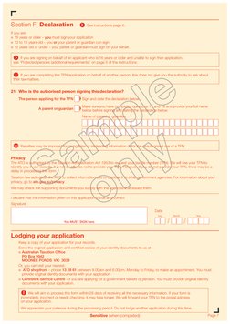 Page 7
Sensitive (when completed)
Lodging your application
Keep a copy of your application for your records. 
Send the origin