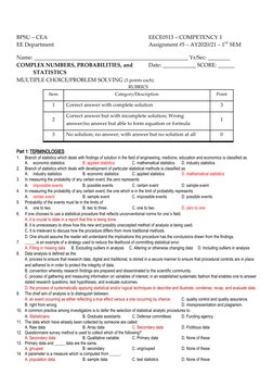 BPSU – CEA
EECE0513 – COMPETENCY 1
EE Department
Assignment #5 – AY2020/21 – 1ST SEM
Name: __________________________________