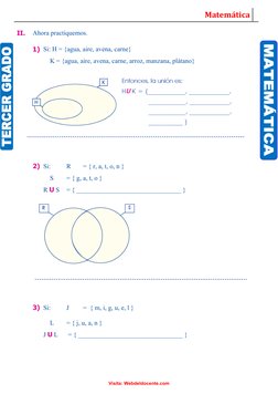 Ejercicios de Conjuntos para Tercer Grado | PDF | Enseñanza de matemática