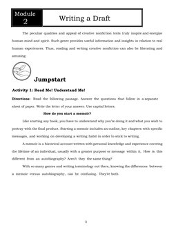 Drafting Creative Nonfiction: Module 2 | PDF | Creative Nonfiction ...