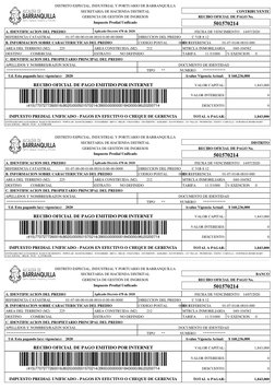 Recibo Predial Barranquilla 2020 | PDF | Finanzas del gobierno | Impuestos