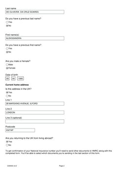 Ca5403 Form.pdf CA5403 Form for National Insurance Confirmation | PDF | Birth ...