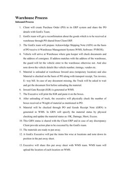 Warehouse Inbound and Outbound Process | PDF | Receipt | Warehouse