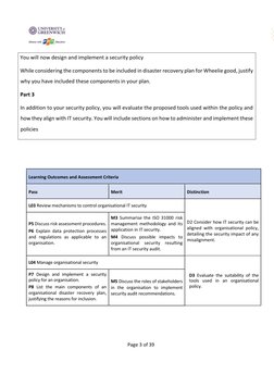 Page 3 of 39 
 
You will now design and implement a security policy 
While considering the components to be included in